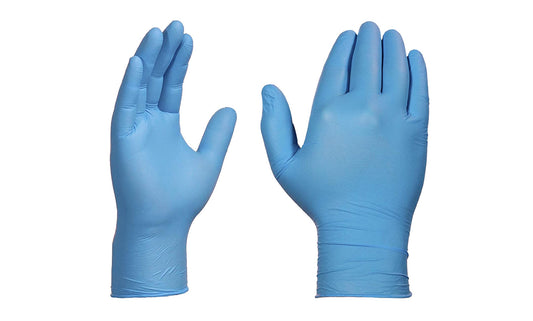 Powder Free Disposable Extra Thick Blue Nitrile Gloves (100-Pack)