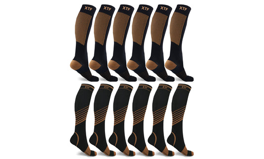 Copper Infused All Day Anti Fatigue Knee-High Compression Socks (12-Pairs)