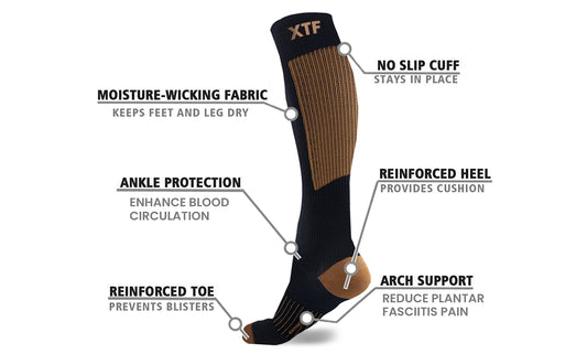 Copper Infused All Day Anti Fatigue Knee-High Compression Socks (12-Pairs)