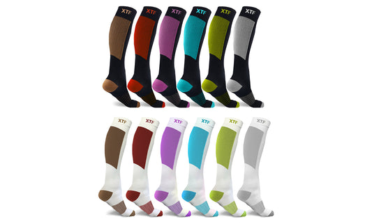 Copper Infused Athletic Knee-High Compression Socks (12-Pairs)