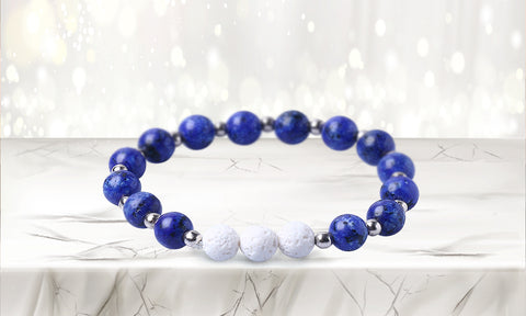 White Lava Stone Diffuser Bracelet with Two Optional Essential Oils