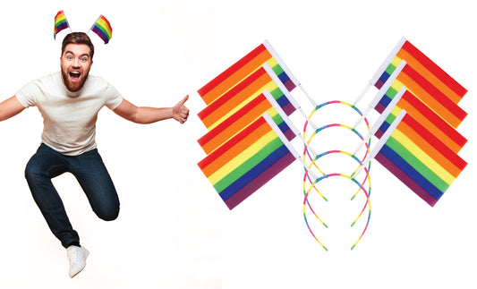 Color Theory Rainbow Flag Bobble Headband (4-Pack)