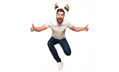 Color Theory Rainbow Flag Bobble Headband (4-Pack)
