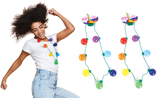 Color Theory Jumbo Rainbow Light-Up Flashing Necklace (2-Pack)