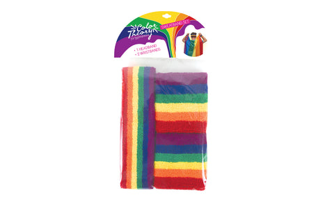 Color Theory Rainbow Headband and Sweatband Set (6-Piece)