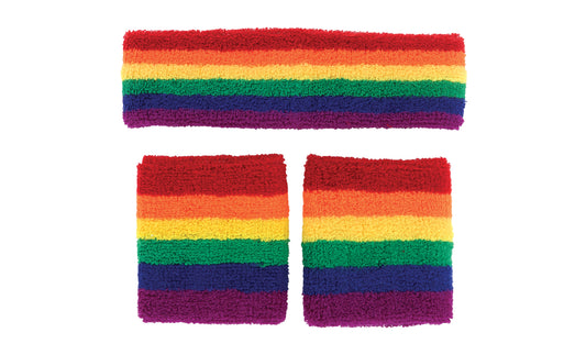 Color Theory Rainbow Headband and Sweatband Set (6-Piece)