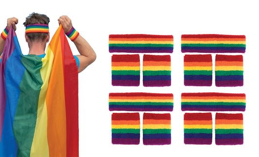 Color Theory Rainbow Headband and Sweatband Set (6-Piece)