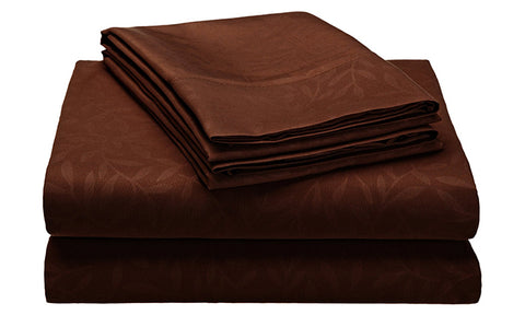 4-Piece Set : Super-Soft 1600 Series Leaf Embossed Bed Sheet