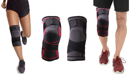 Knee Compression Stabilizing Sleeve with Adjustable Straps