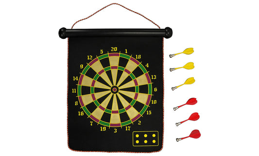 Double Sided Magnetic Roll-up Dart Board and Bullseye Game