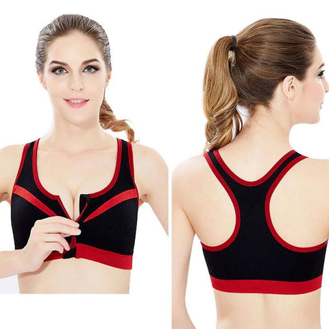 Double-Layer Zip-Front Sports Bra