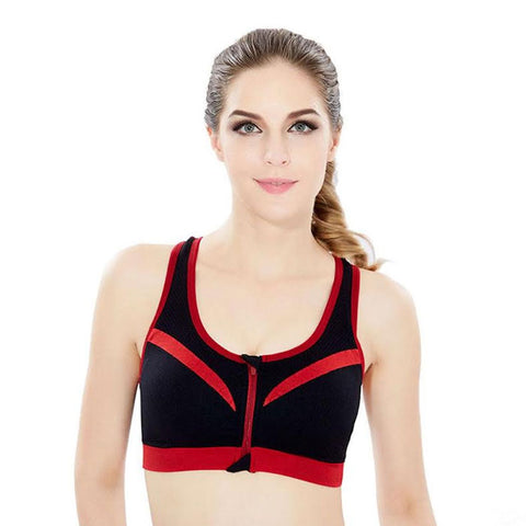 Double-Layer Zip-Front Sports Bra
