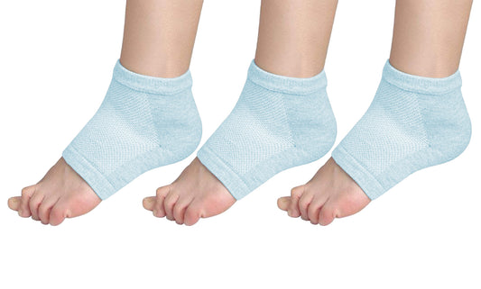Open Toe Moisturizing Spa Gel Heel Socks For Dry and Cracked Heels (2-Pairs or 3-Pairs)