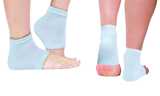 Open Toe Moisturizing Spa Gel Heel Socks for Peeling Dry Cracked Heels (1-Pair)