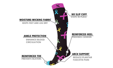 3-Pairs : Women's Compression Knee High Socks