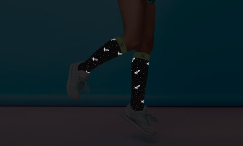 Glow In The Dark Compression Knee-High Socks (3-Pairs or 6-Pairs)