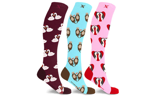 Fun and Love Comfortable All day Wear Compression Socks (3-Pairs)