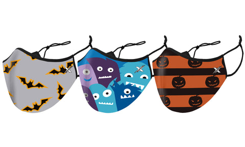 Halloween Themed Dual-Layer Reusable Face Mask With Adjustable Earloop (3-Pack)