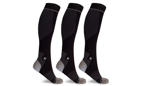 3-Pairs: Targeted Support And Recovery Copper Knee High Compression Socks