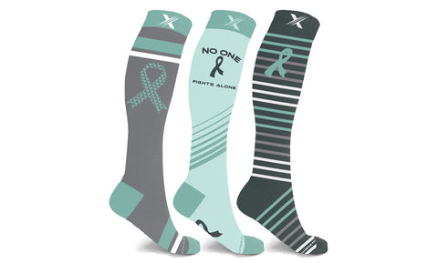 Ovarian Cancer Awareness Knee High Compression Socks (3-Pairs)