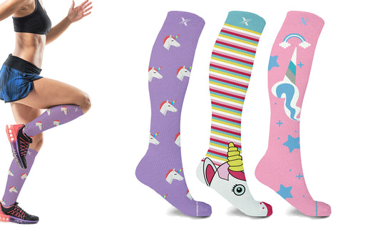 Unicorn Inspired Knee High Compression Socks (3-Pairs)