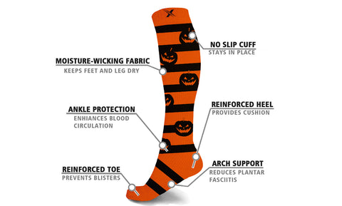 Halloween Themed Knee High Compression Socks (3-Pairs)