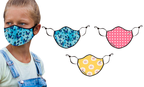Two-Layer Reusable Kids Face Mask With Adjustable Earloop (3-Pack)