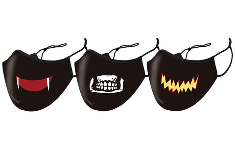 Halloween Themed Dual-Layer Protective Masks With Adjustable Earloop (3-Pack)