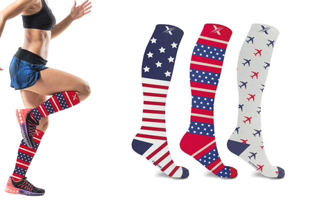 3-Pairs : Patriotic Compression Socks