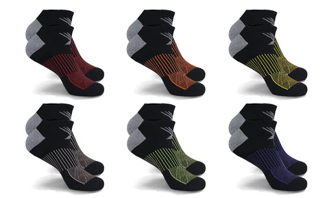 6-Pairs: Elite Super Lite Cushioned Recovery and Performance Ankle Socks