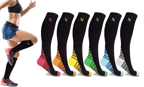 6-Pairs: Unisex Premium Gold Compression Socks