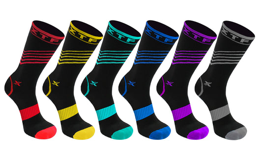6-Pairs: XTF Everyday Crew Length Collection Compression Socks