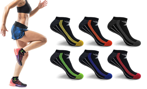 6-Pairs: Active-Performance Cushioned Ankle-Length Running Socks