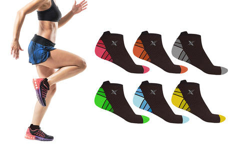 6-Pairs: Training and Performance Ankle-Length Graduated Compression Socks