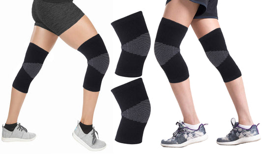 2-Pairs: Bamboo Pain-Relief Compression Knee Support Brace