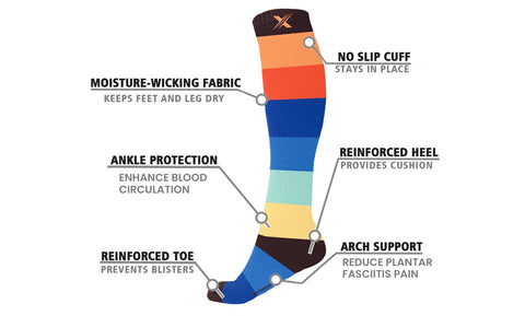 Colorful Knee High Compression Socks (3-Pairs)