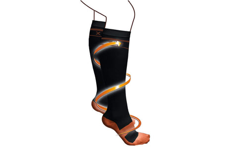 6-Pairs: Unisex Copper-Infused Knee High Compression Socks
