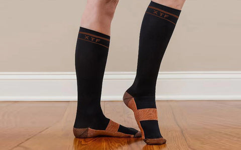 6-Pairs: Unisex Copper-Infused Knee High Compression Socks