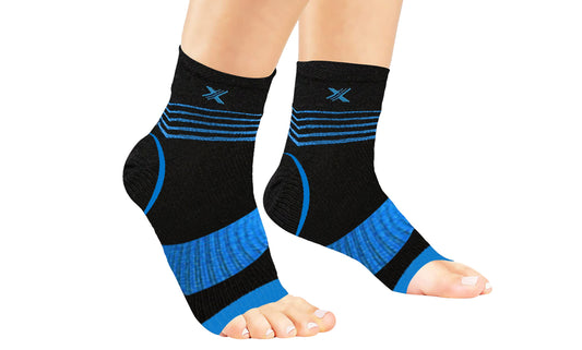 V-Striped Support Ankle Compression Pain Relief Recovery Sleeves (1-Pair)