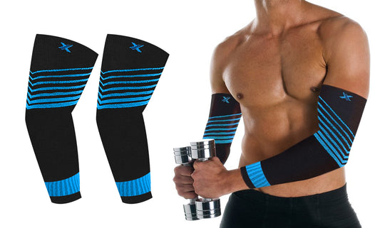 Ultra V-Striped Compression Elbow Sleeves (1-Pair)