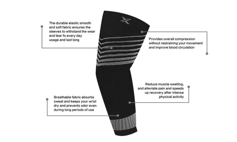 Ultra V-Striped Compression Elbow Sleeves (1-Pair)