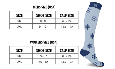 Mismatched  Snowman  Knee High Compression Socks (1-Pair)