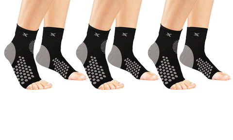 3-Pairs: Ankle Compression And Targeted Pain Relief Support Sleeves