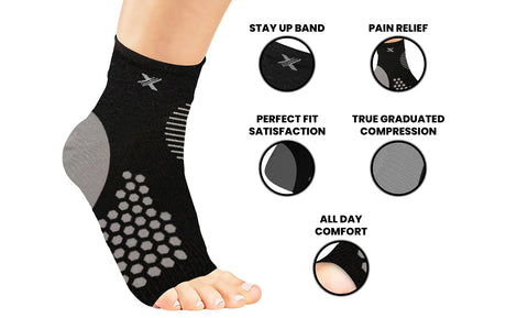3-Pairs: Ankle Compression And Targeted Pain Relief Support Sleeves