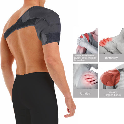 Unisex Adjustable Pain Relief Magnetic Shoulder Brace Support Brace For Torn Rotator Cuff, Tendonitis, Dislocation, AC Joint, Bursitis, Labrum Tear, Pain, Fits Right Or Left Shoulder