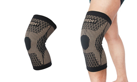 Copper Breathable Recovery Knee Support Brace Sleeve