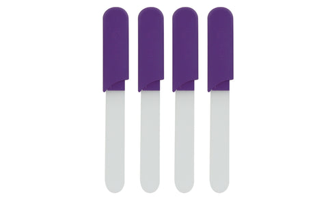 En Route Glass Nail File with Silicone Grip and Protective Travel Case (4-Pack)