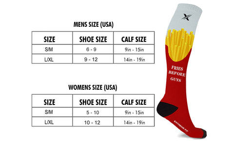 Fries Before Guys Knee High Compression Socks (1-Pair)