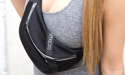 Women's Active Adjustable Fanny Pack Belt Bag with Reflective Zipper