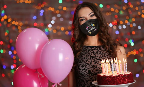 Happy Birthday Double Layered Reusable Face Mask With Adjustable Earloops